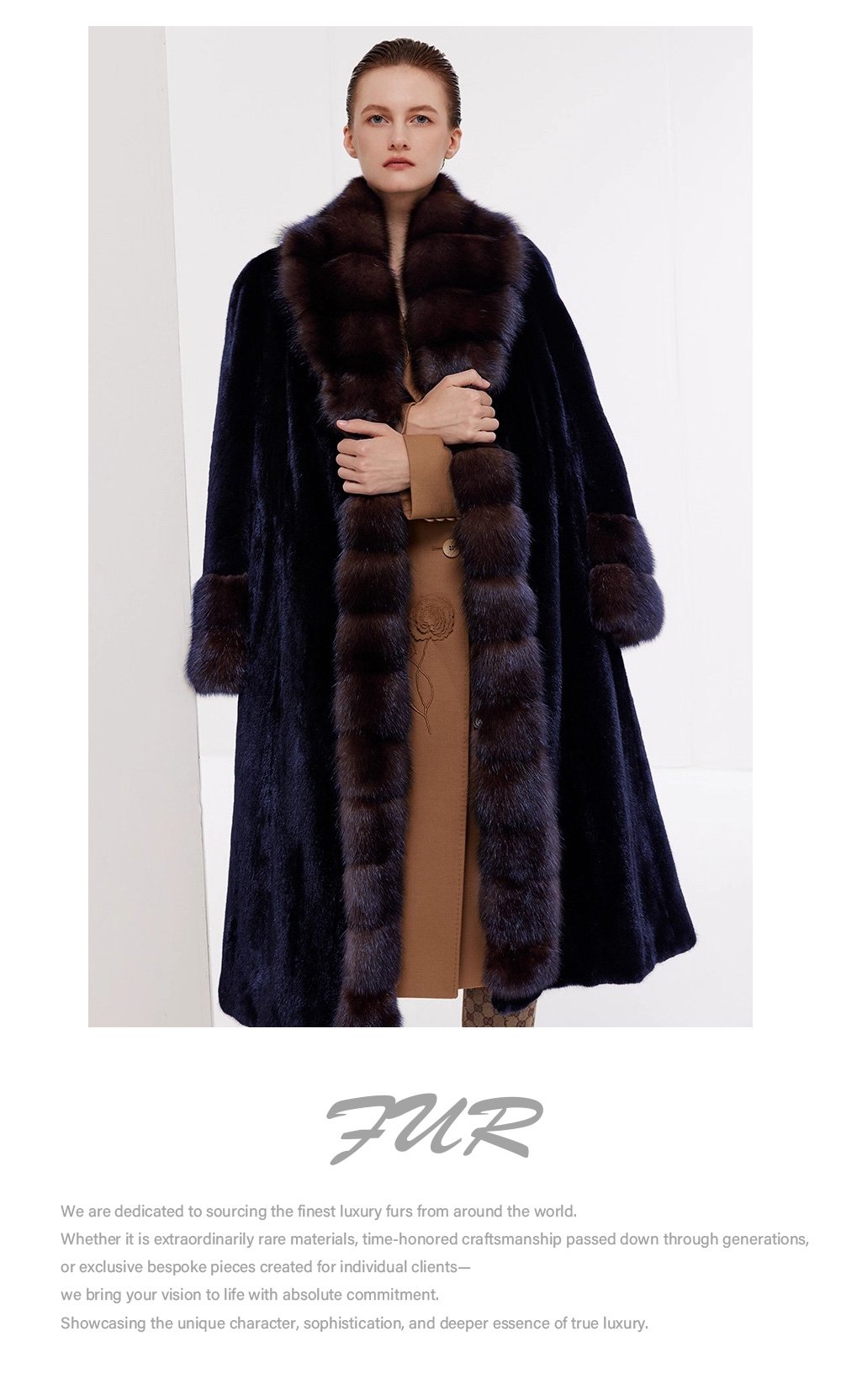 original velvet mink fur coat for women – full pelt design, new winter collection