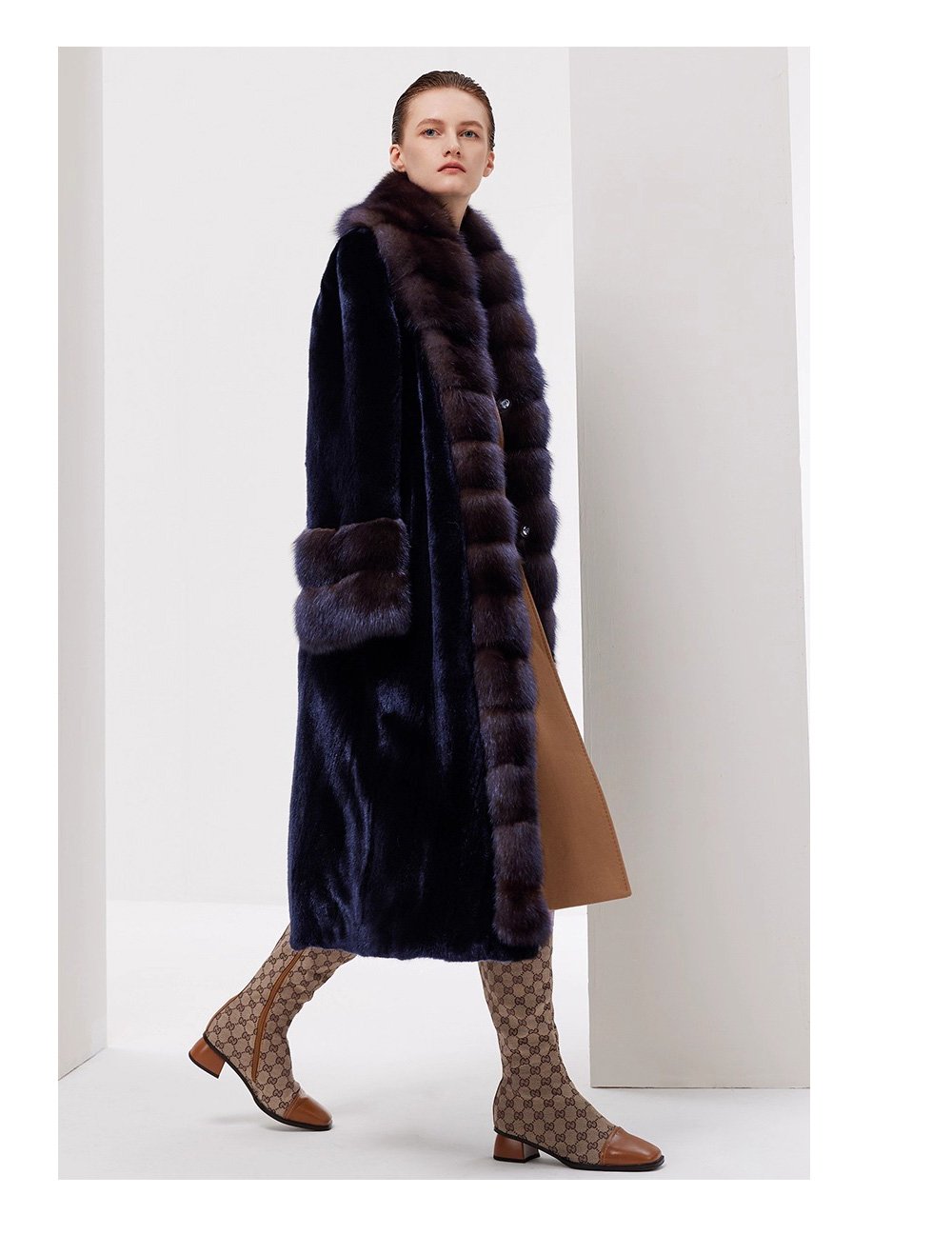 original velvet mink fur coat for women – full pelt design, new winter collection