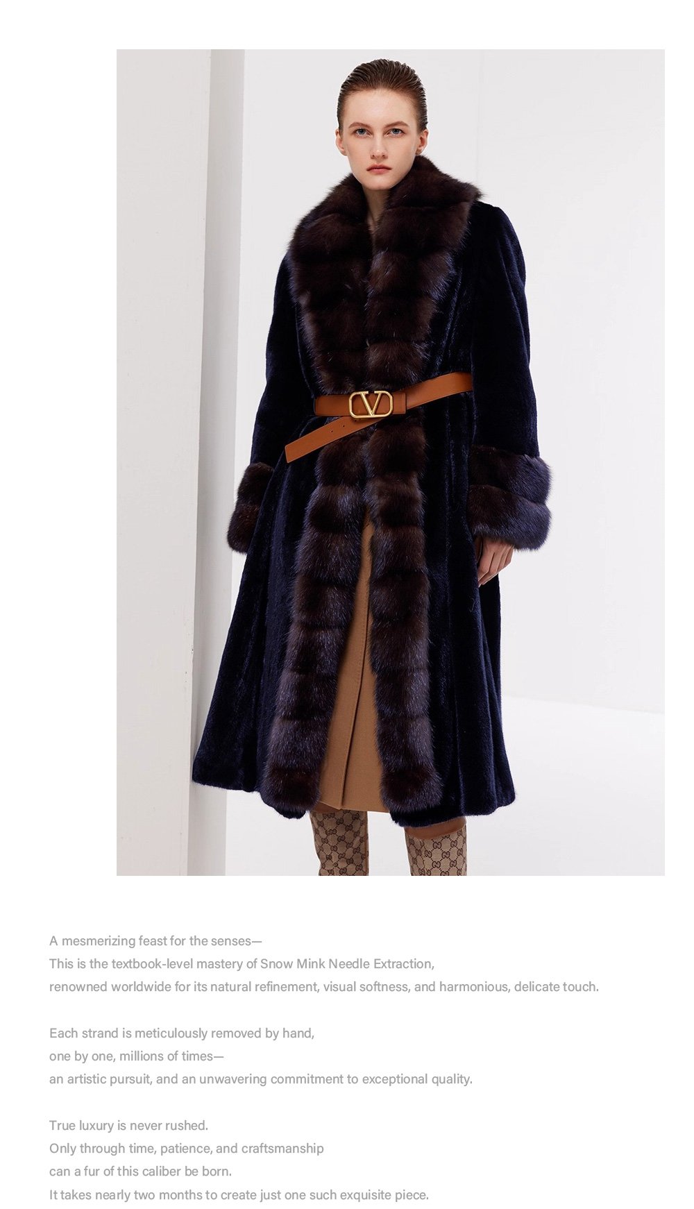 original velvet mink fur coat for women – full pelt design, new winter collection