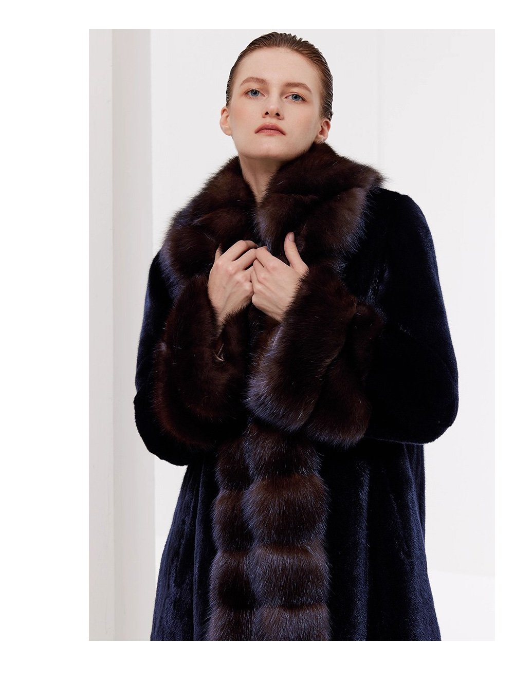 original velvet mink fur coat for women – full pelt design, new winter collection