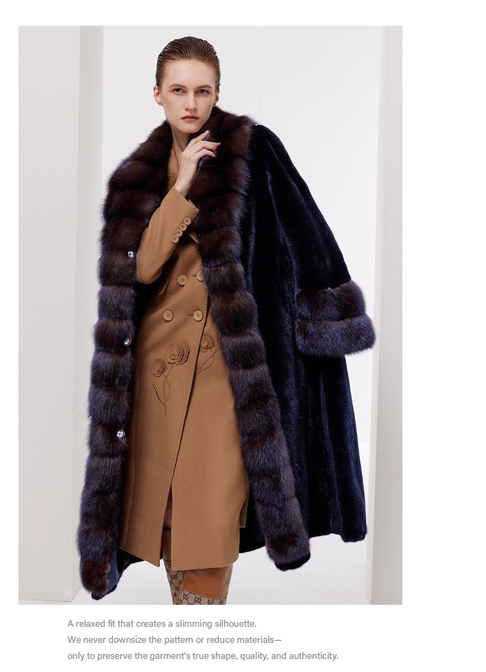 original velvet mink fur coat for women – full pelt design, new winter collection