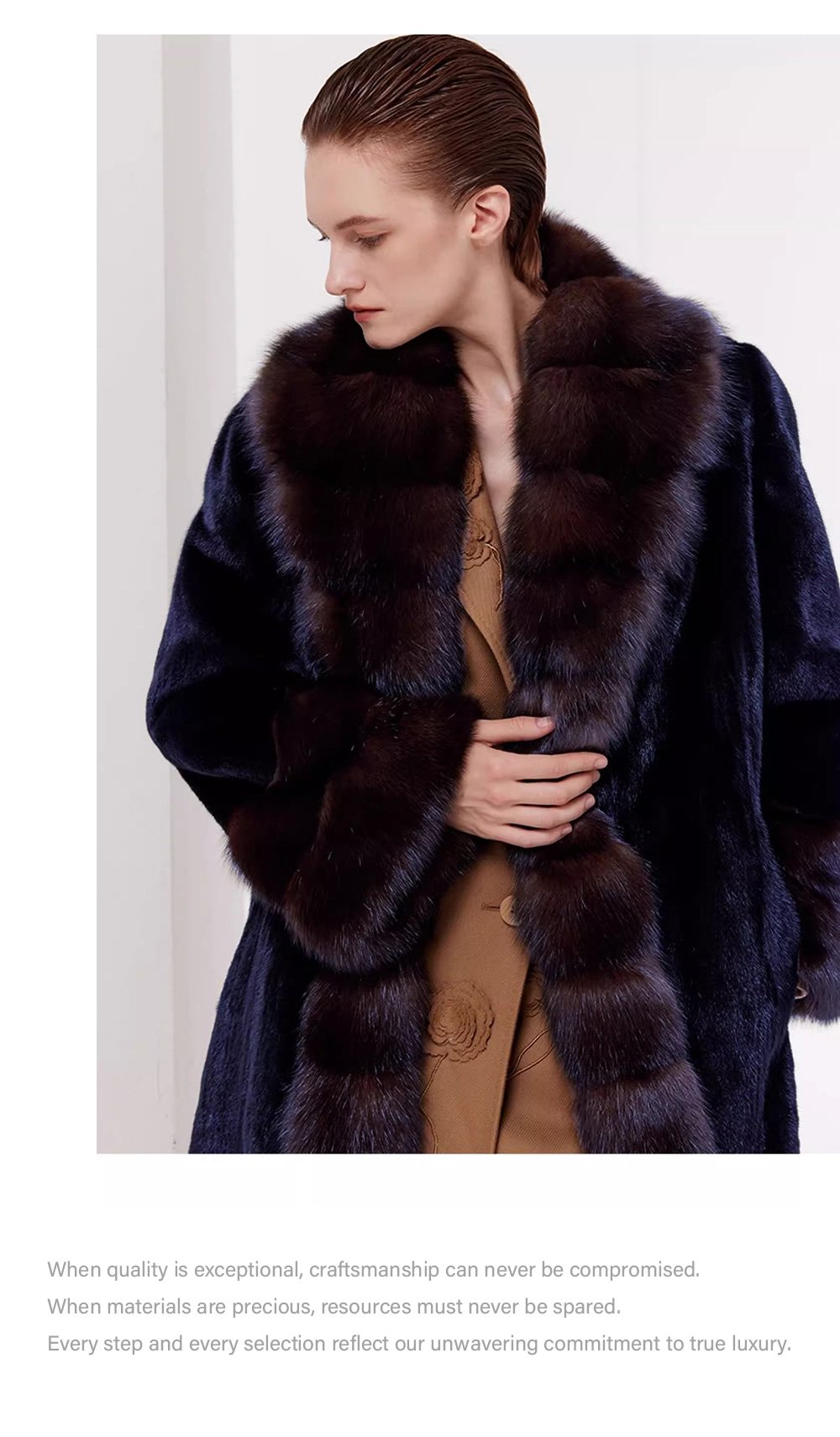 original velvet mink fur coat for women – full pelt design, new winter collection