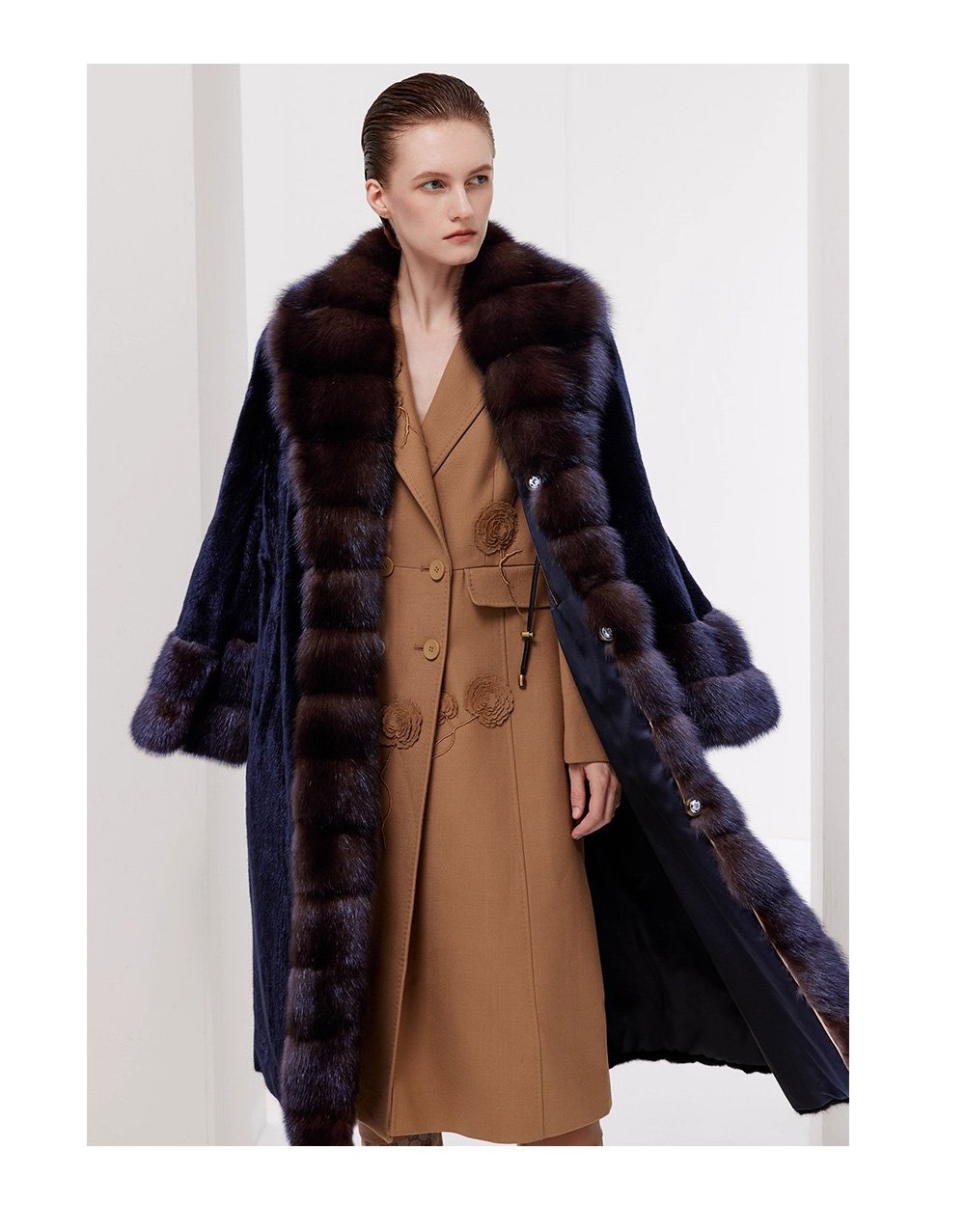 original velvet mink fur coat for women – full pelt design, new winter collection