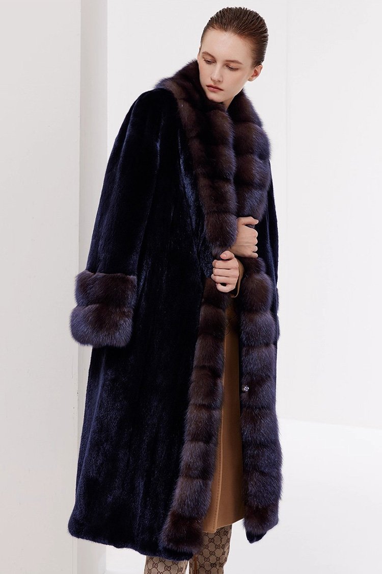 original velvet mink fur coat for women – full pelt design, new winter collection