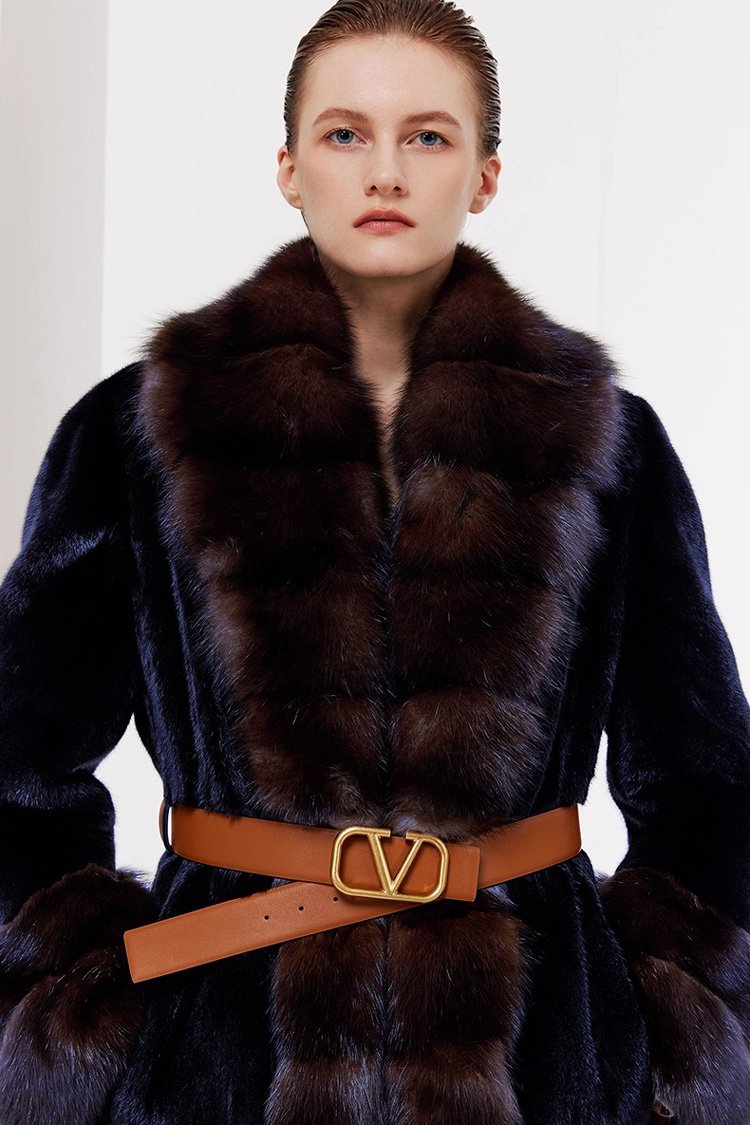 original velvet mink fur coat for women – full pelt design, new winter collection