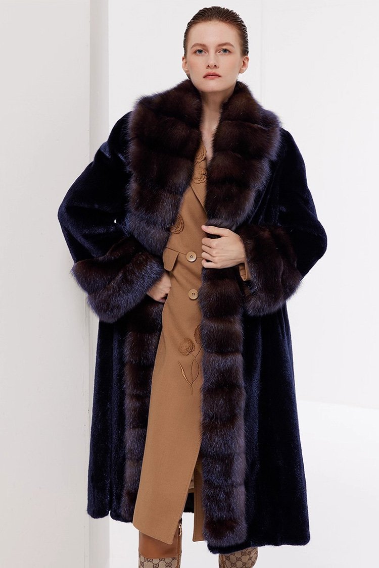 original velvet mink fur coat for women – full pelt design, new winter collection