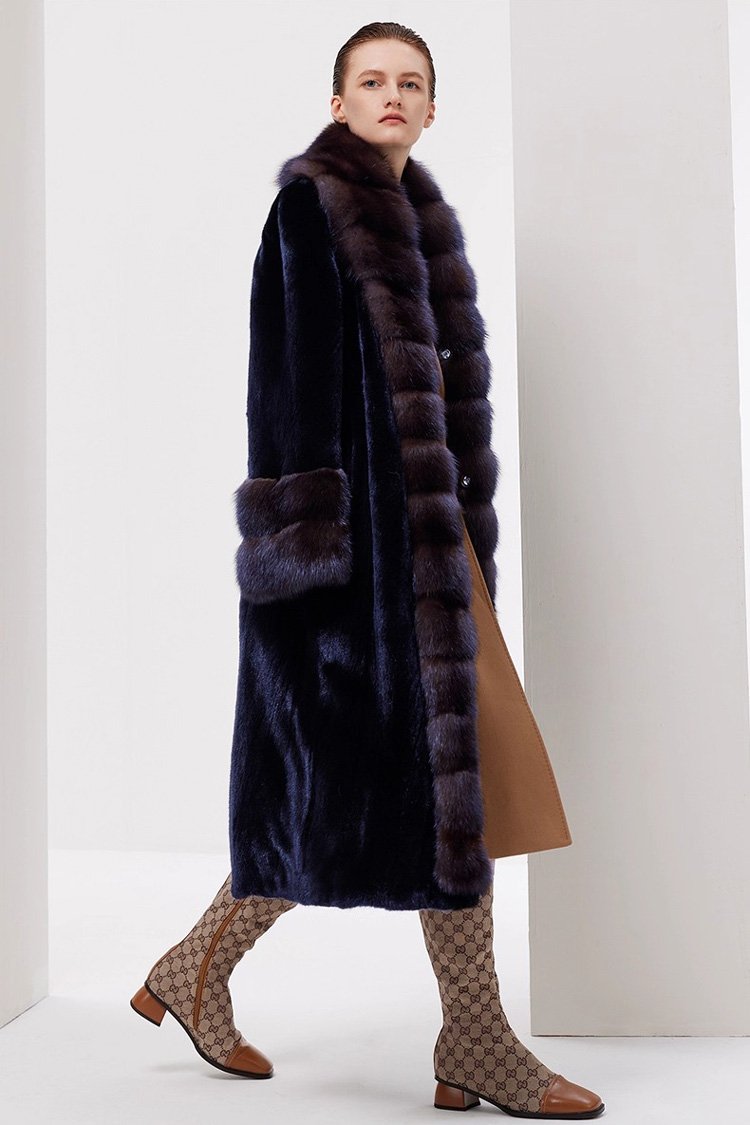 original velvet mink fur coat for women – full pelt design, new winter collection