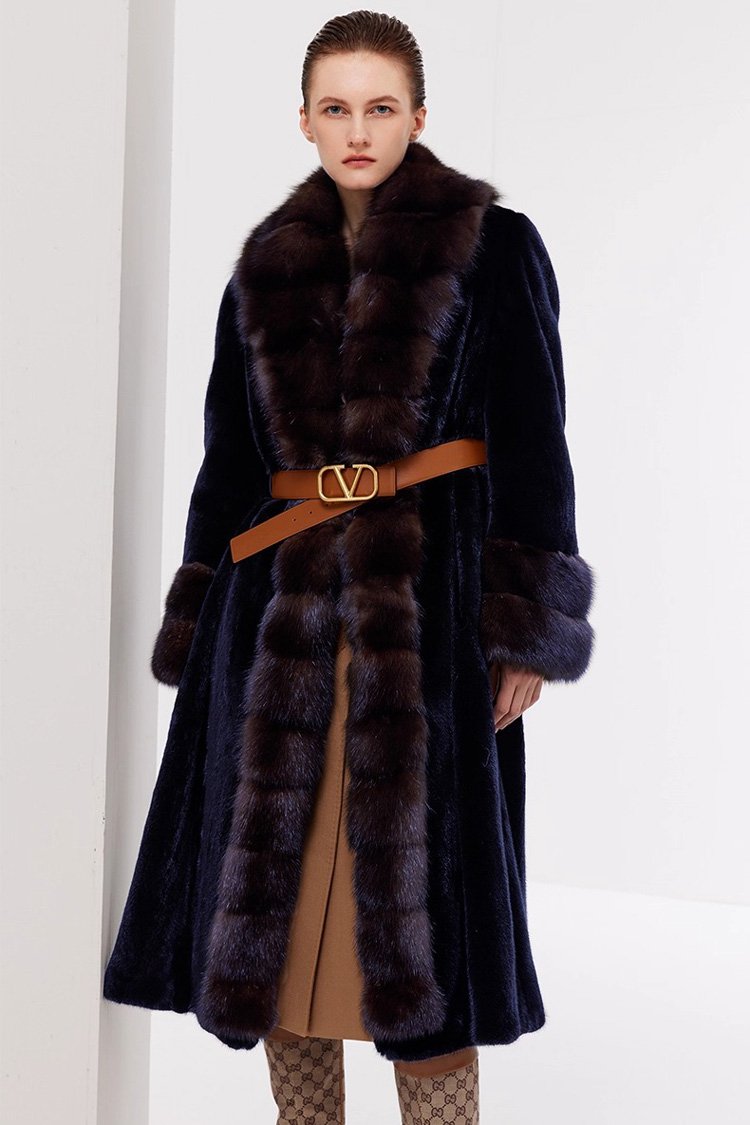 original velvet mink fur coat for women – full pelt design, new winter collection