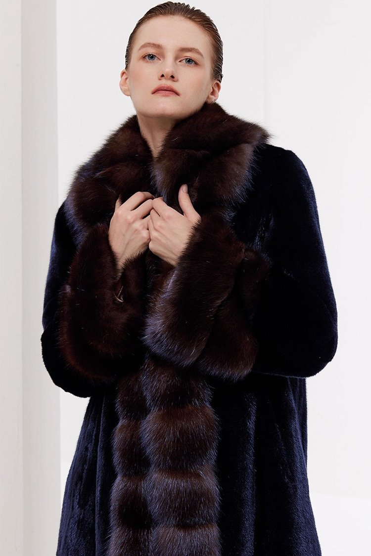 original velvet mink fur coat for women – full pelt design, new winter collection
