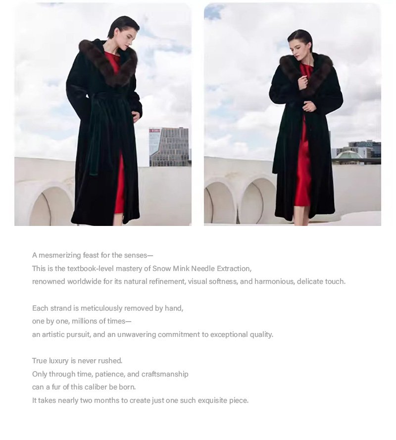 imported full pelt sable fur coat for women – over knee hooded design, 2025 new luxury collection