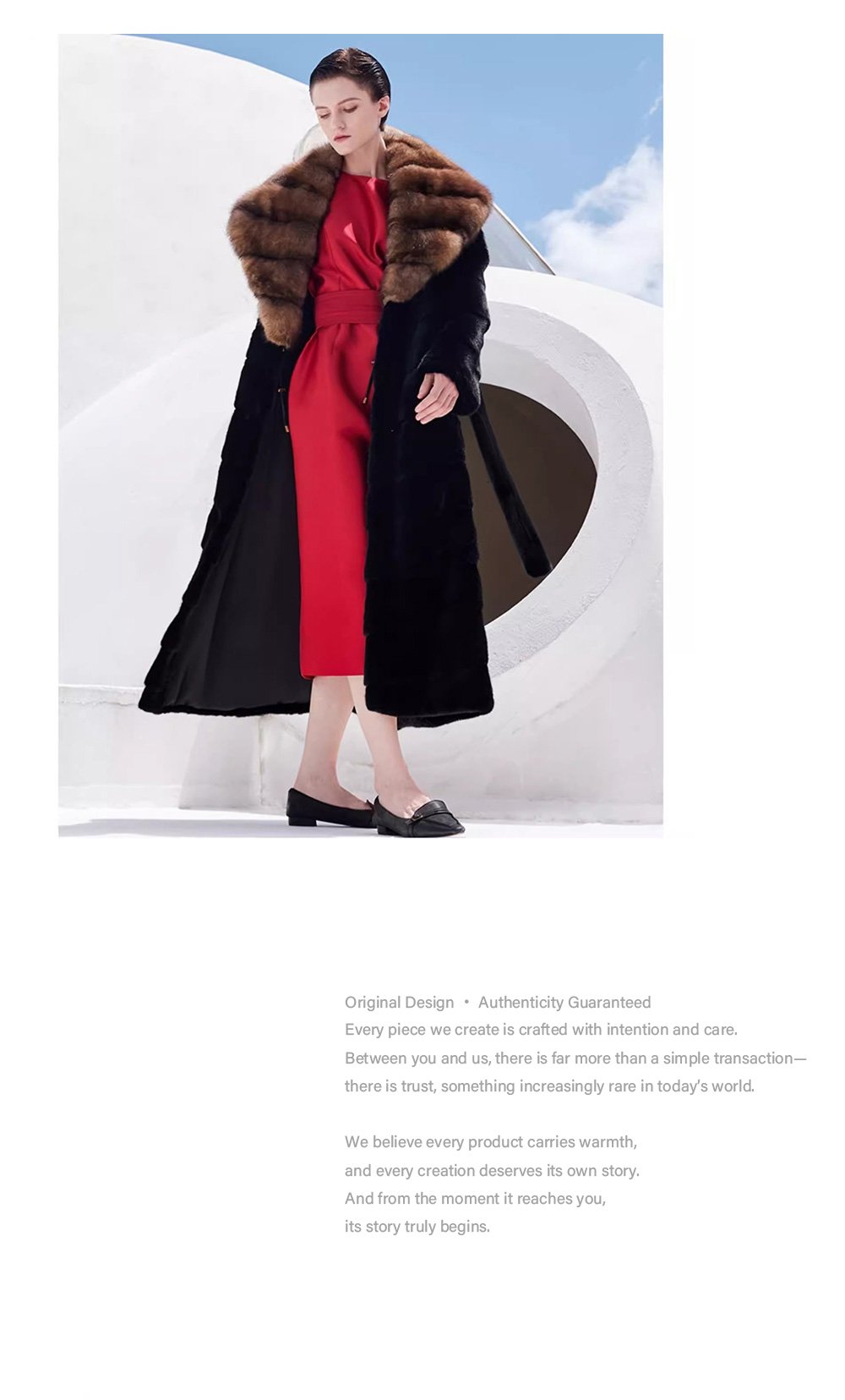 original design women’s luxury full pelt mink fur coat – extra long imported winter 2025 collection