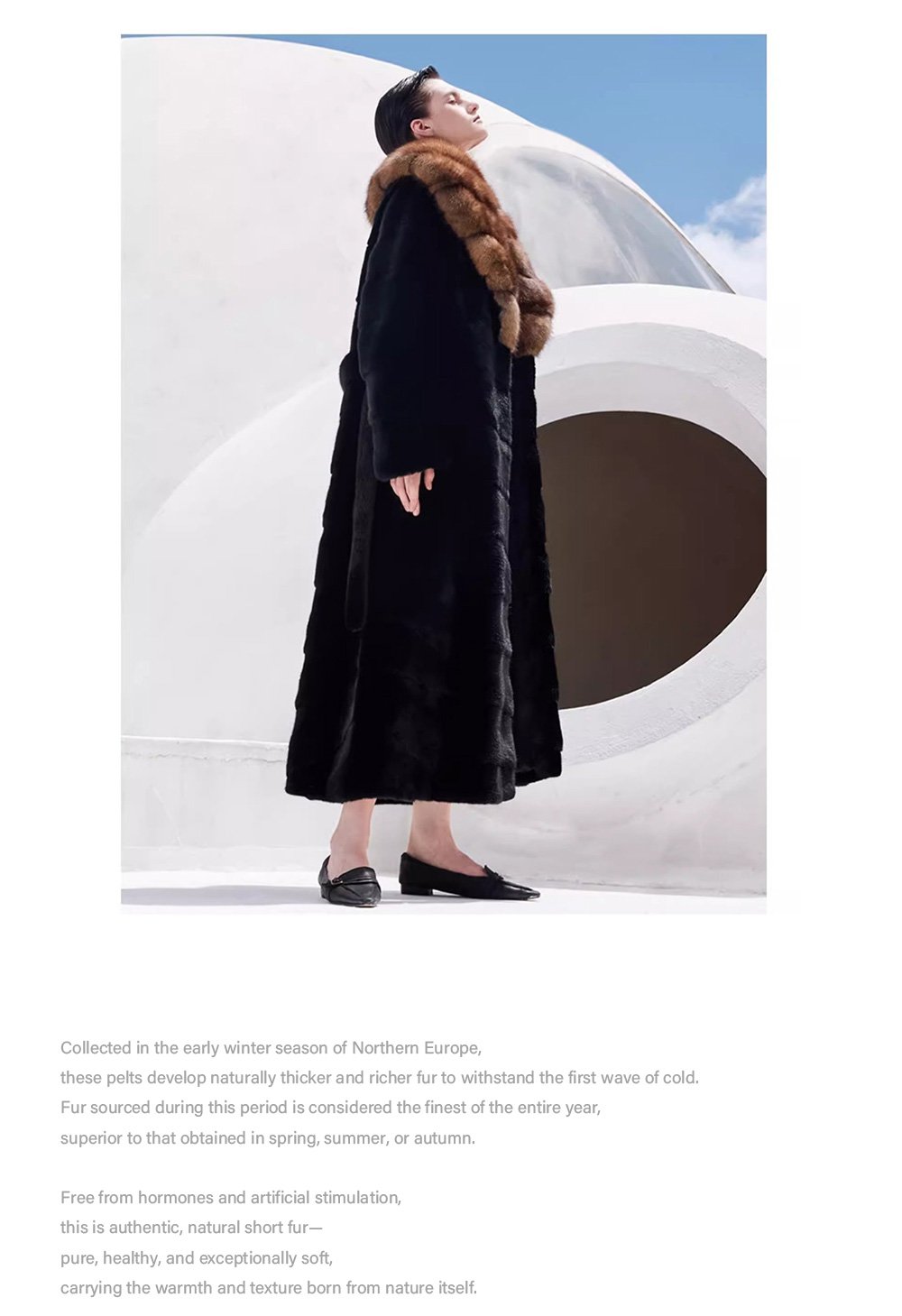 original design women’s luxury full pelt mink fur coat – extra long imported winter 2025 collection