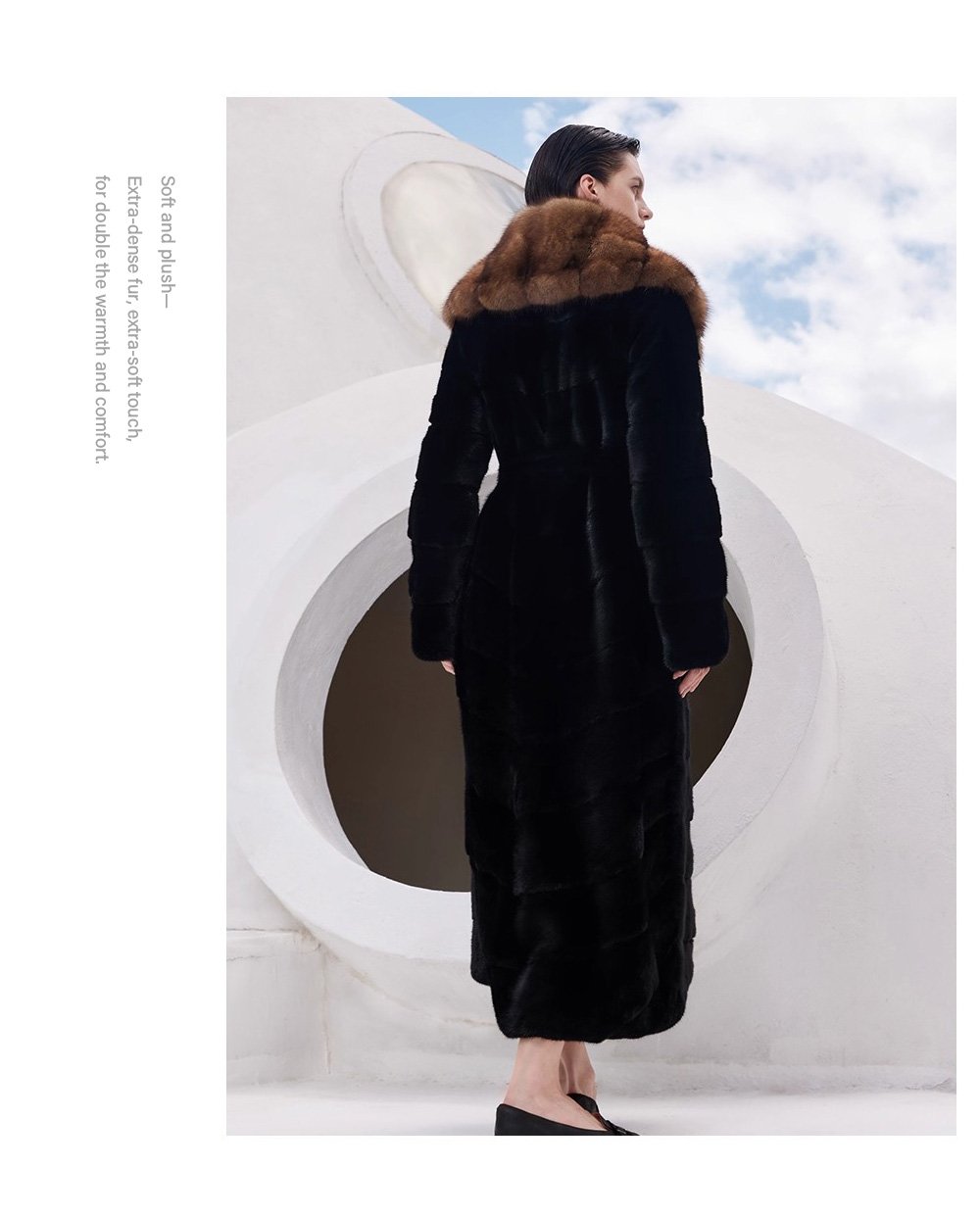 original design women’s luxury full pelt mink fur coat – extra long imported winter 2025 collection