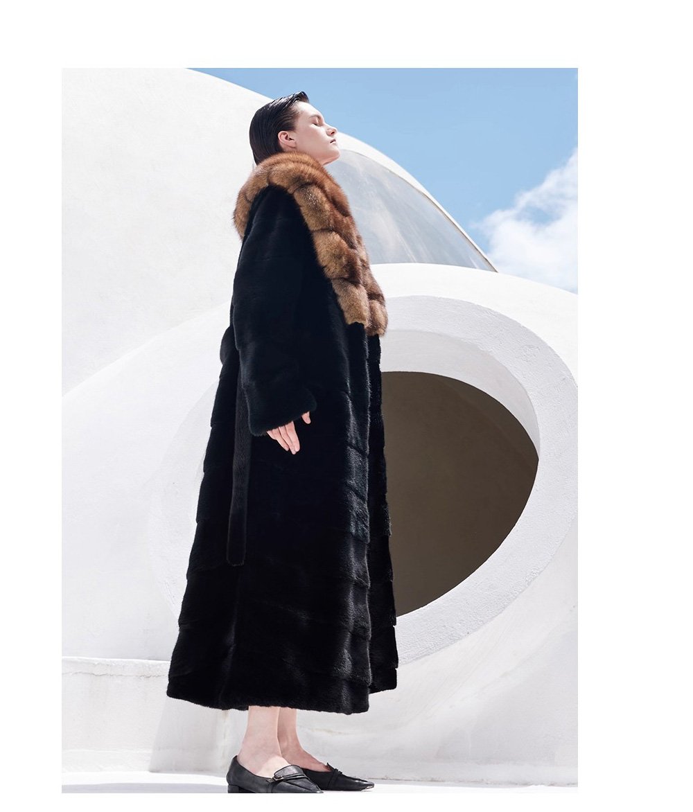 original design women’s luxury full pelt mink fur coat – extra long imported winter 2025 collection