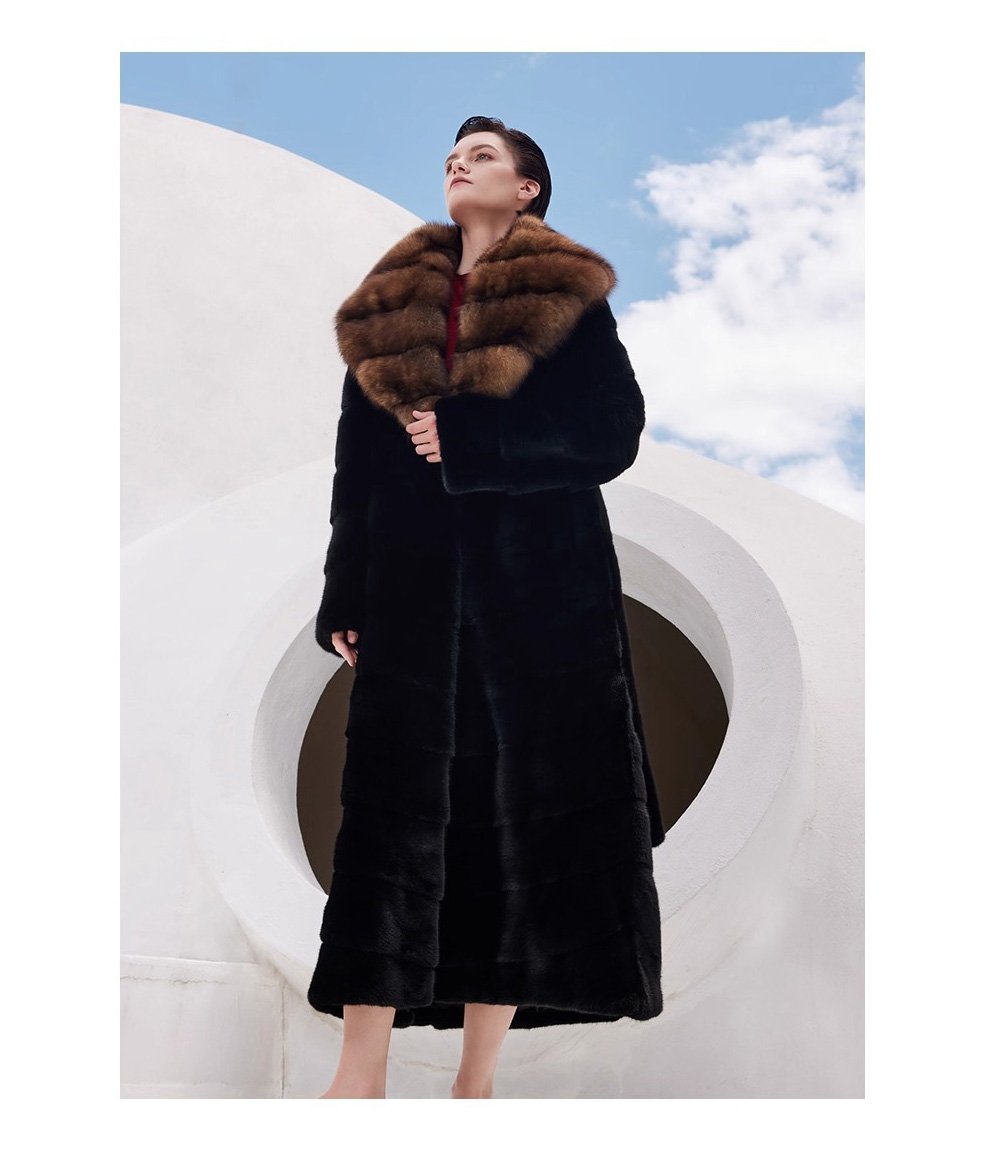 original design women’s luxury full pelt mink fur coat – extra long imported winter 2025 collection
