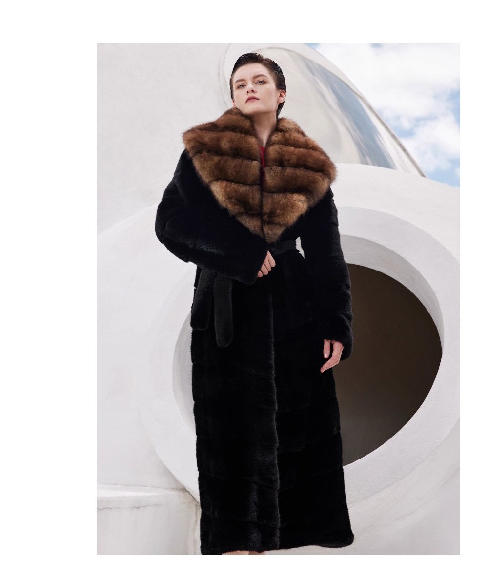 original design women’s luxury full pelt mink fur coat – extra long imported winter 2025 collection