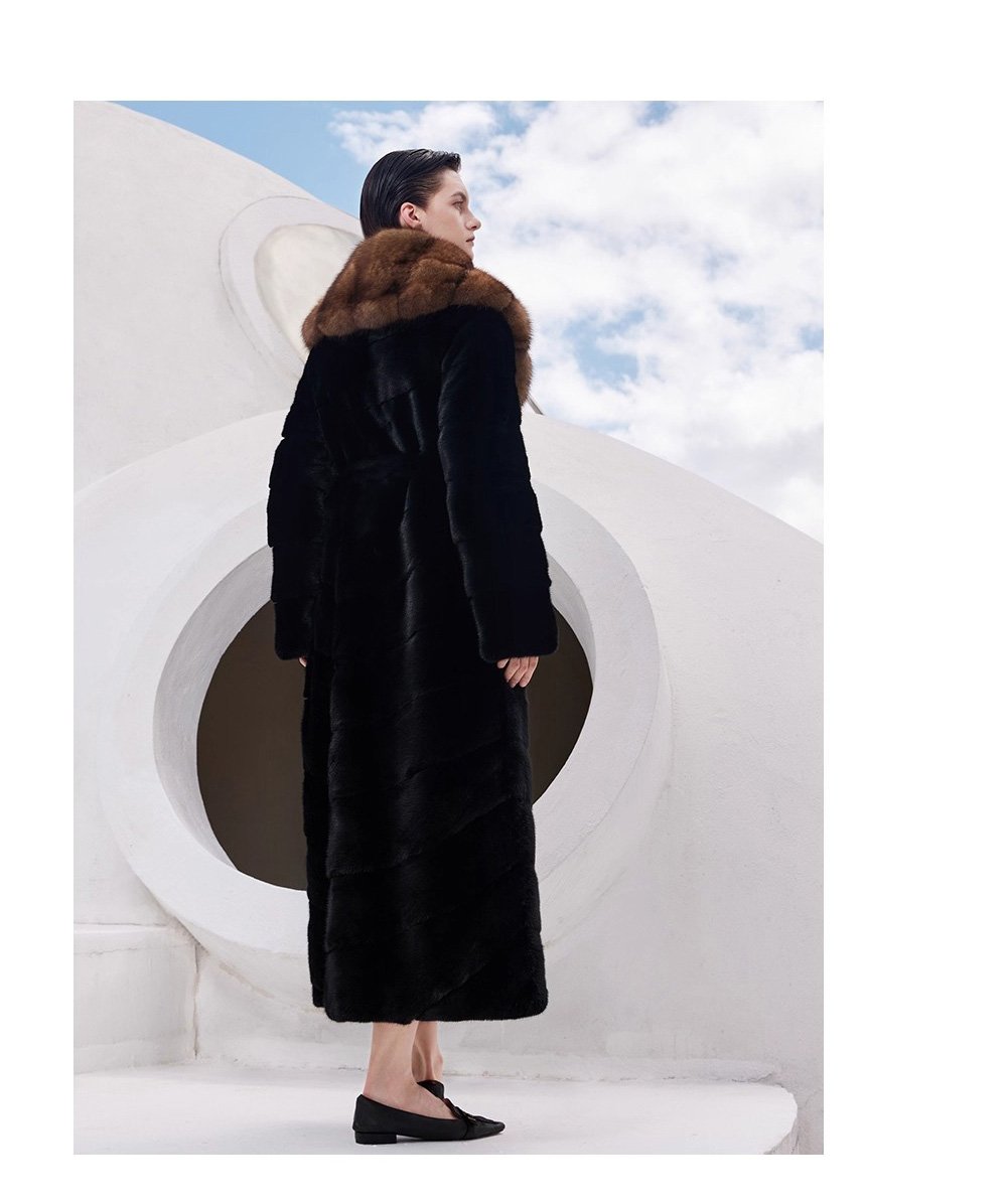original design women’s luxury full pelt mink fur coat – extra long imported winter 2025 collection