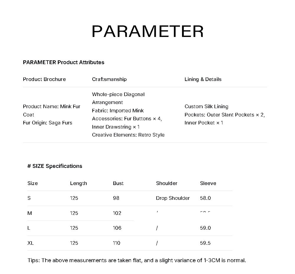 original design women’s luxury full pelt mink fur coat – extra long imported winter 2025 collection