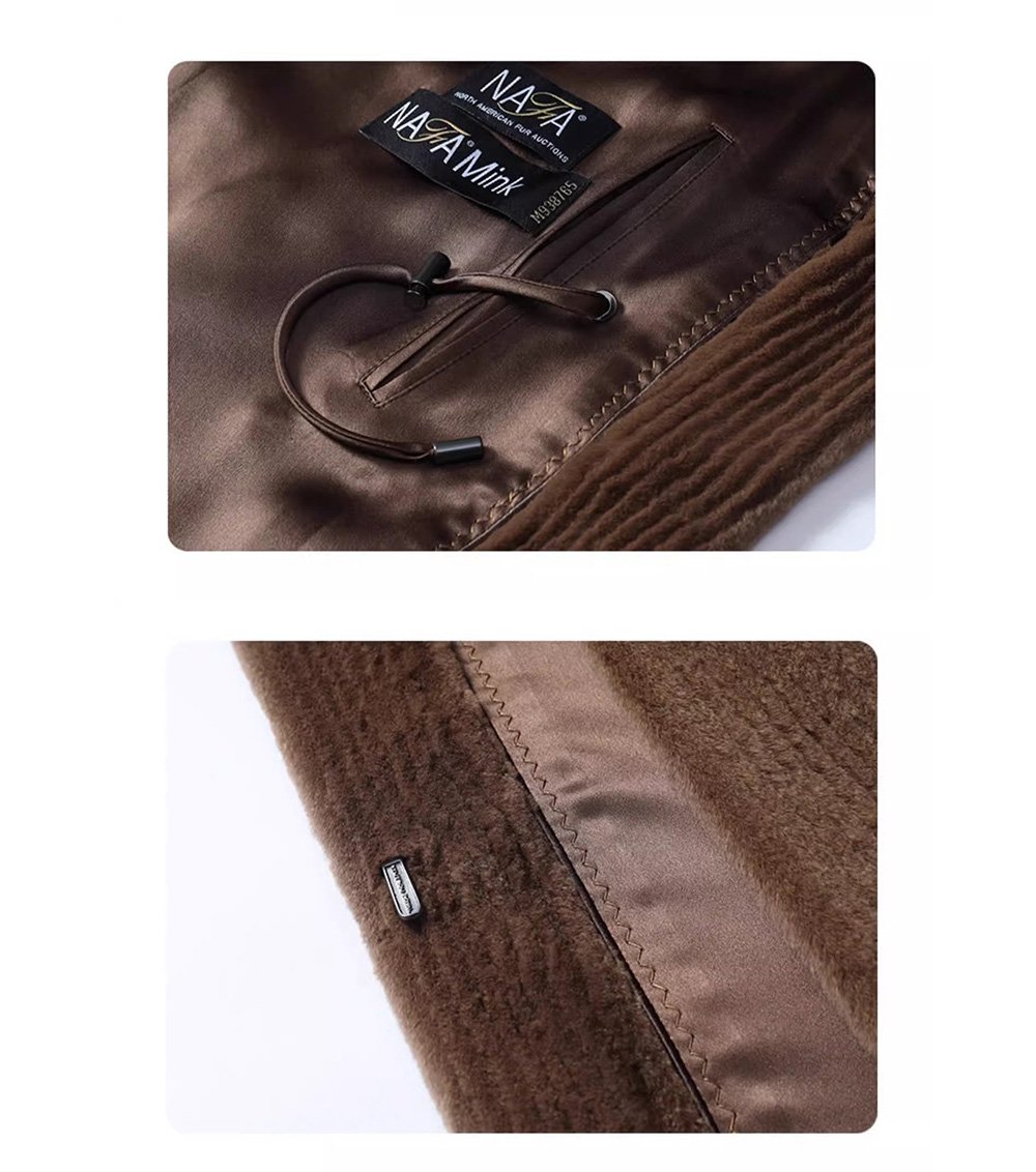 vintage style women’s full pelt mink fur coat — new winter mink fur outerwear