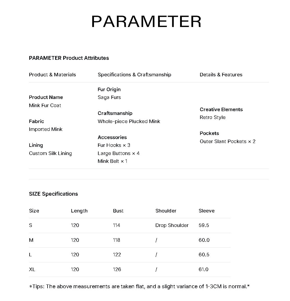 vintage style women’s full pelt mink fur coat — new winter mink fur outerwear