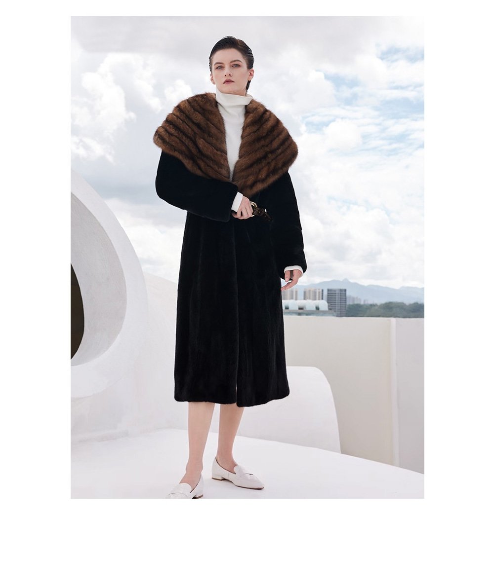 original design women’s full pelt mink fur coat – over knee long winter new collection
