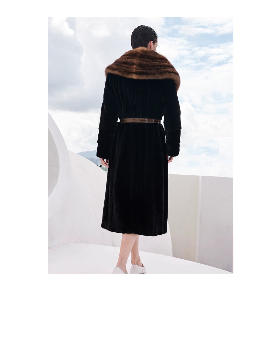 original design women’s full pelt mink fur coat – over knee long winter new collection