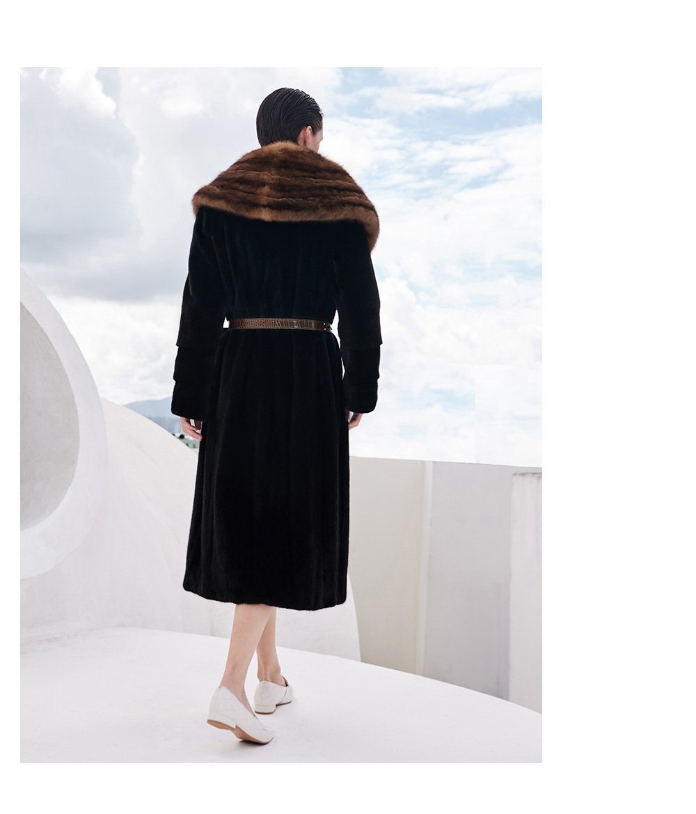 original design women’s full pelt mink fur coat – over knee long winter new collection