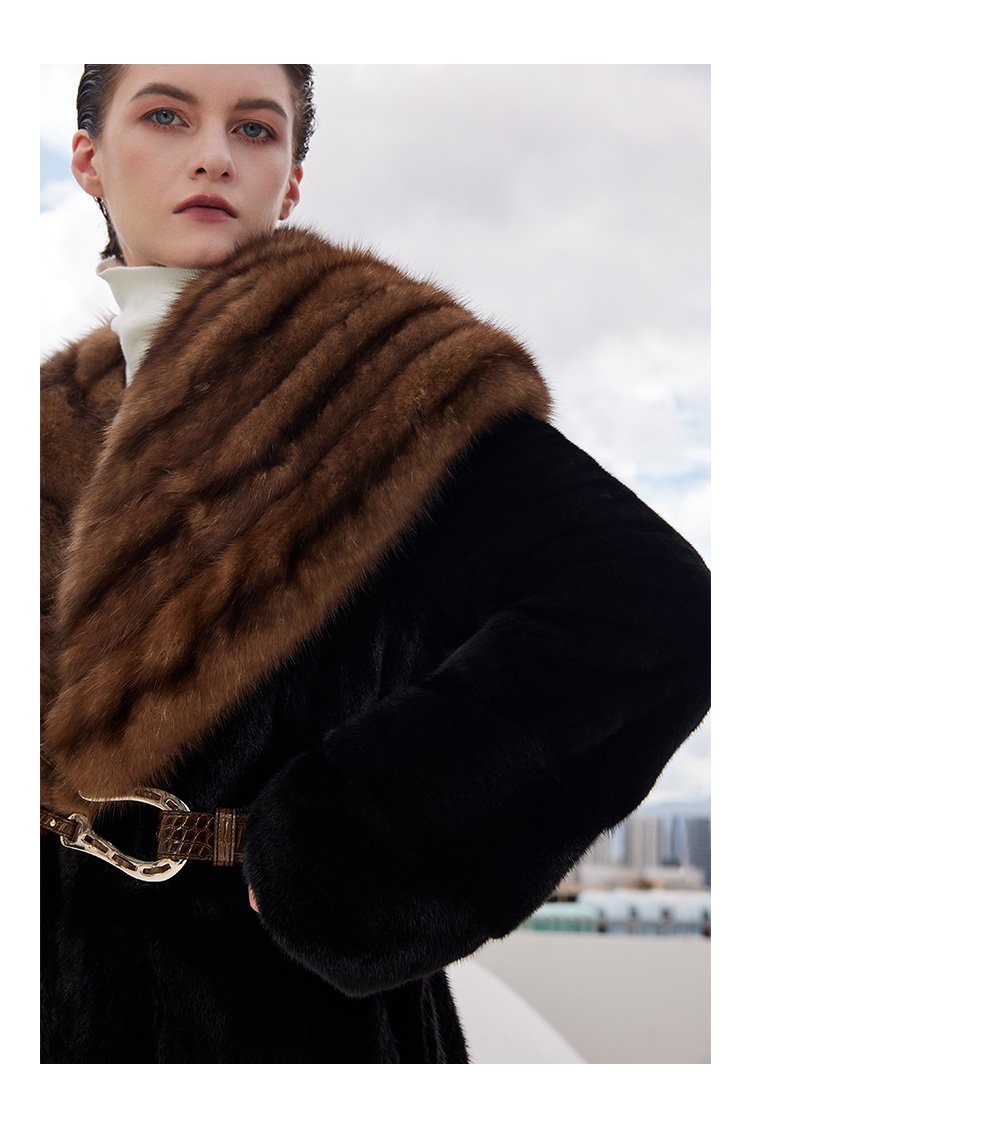 original design women’s full pelt mink fur coat – over knee long winter new collection