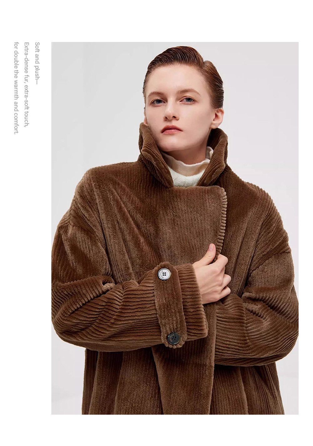 vintage style women’s full pelt mink fur coat — new winter mink fur outerwear