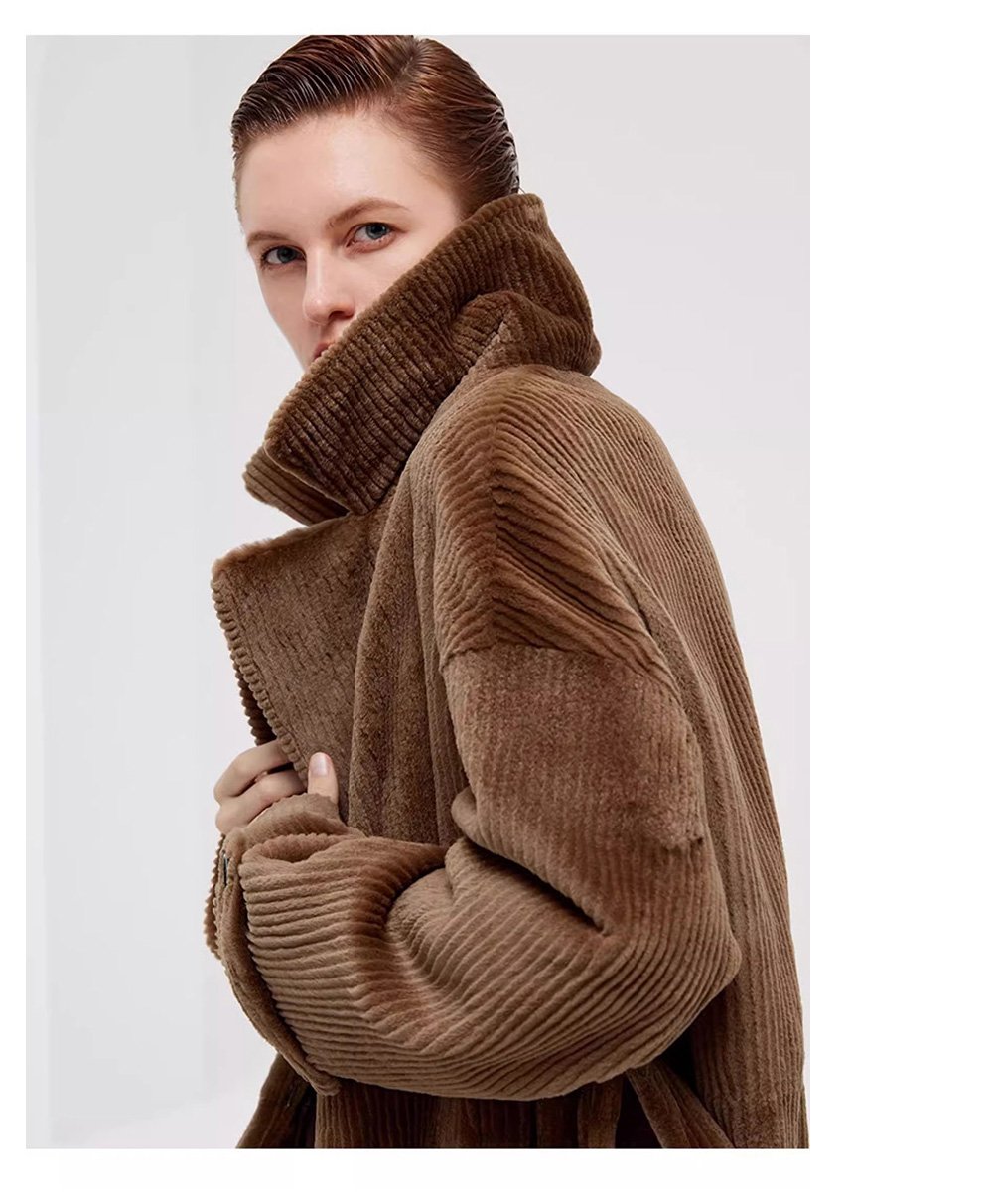 vintage style women’s full pelt mink fur coat — new winter mink fur outerwear