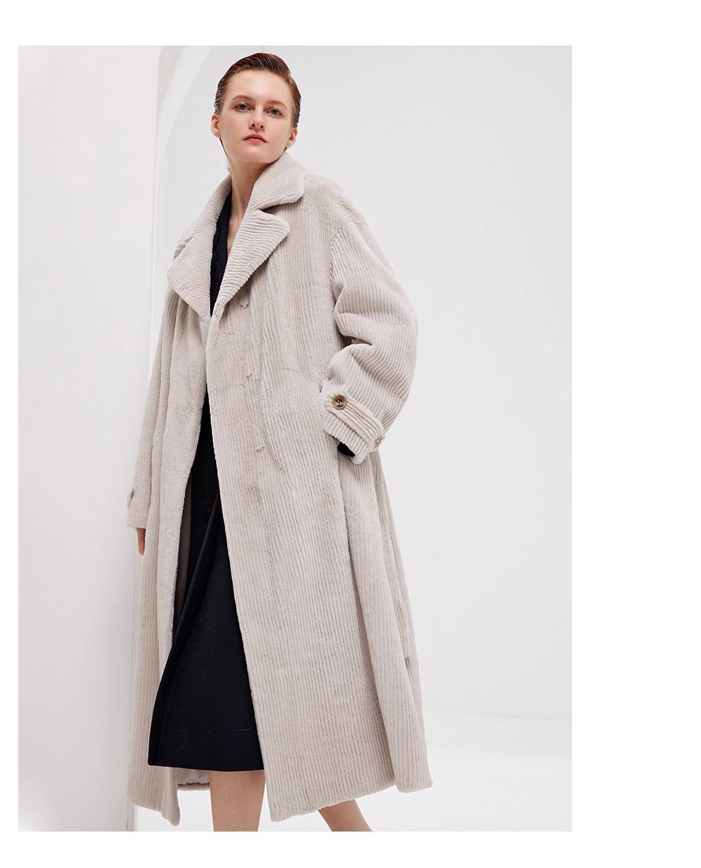 vintage style women’s full pelt mink fur coat — new winter mink fur outerwear