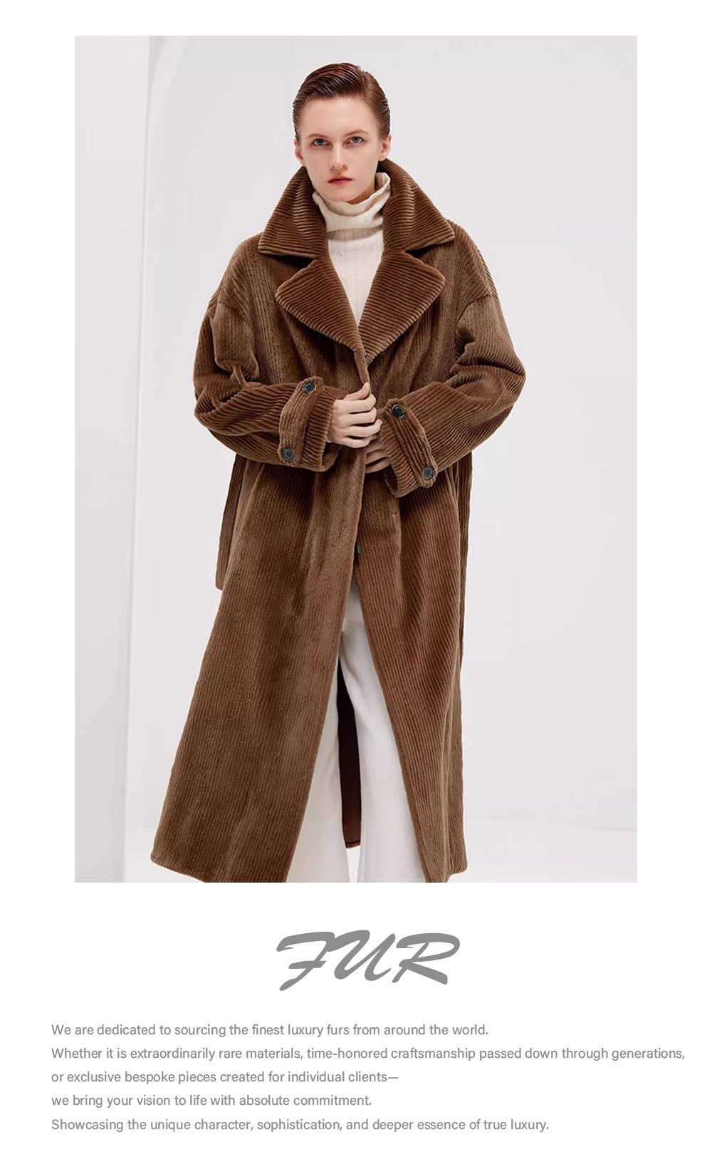 vintage style women’s full pelt mink fur coat — new winter mink fur outerwear