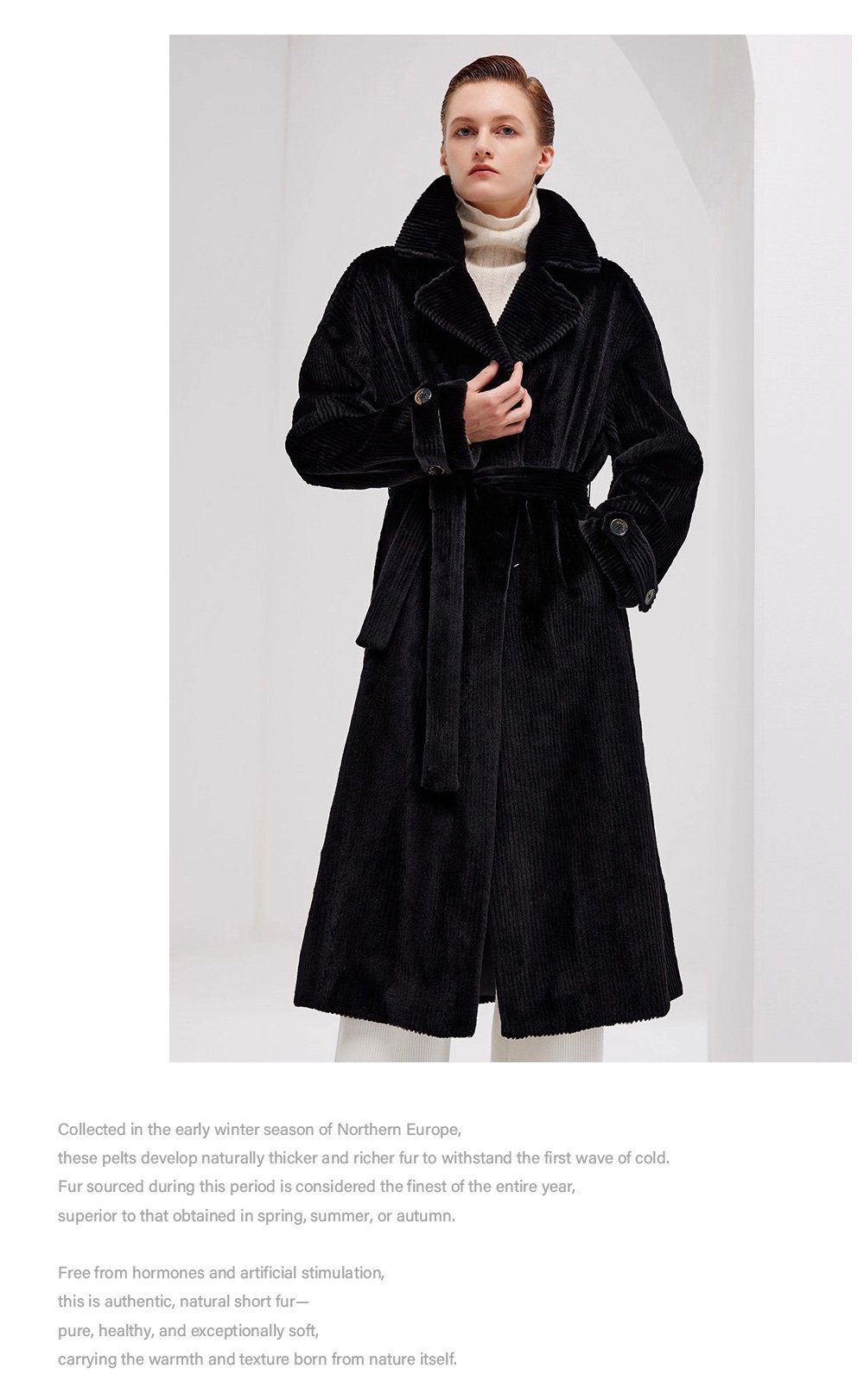 vintage style women’s full pelt mink fur coat — new winter mink fur outerwear