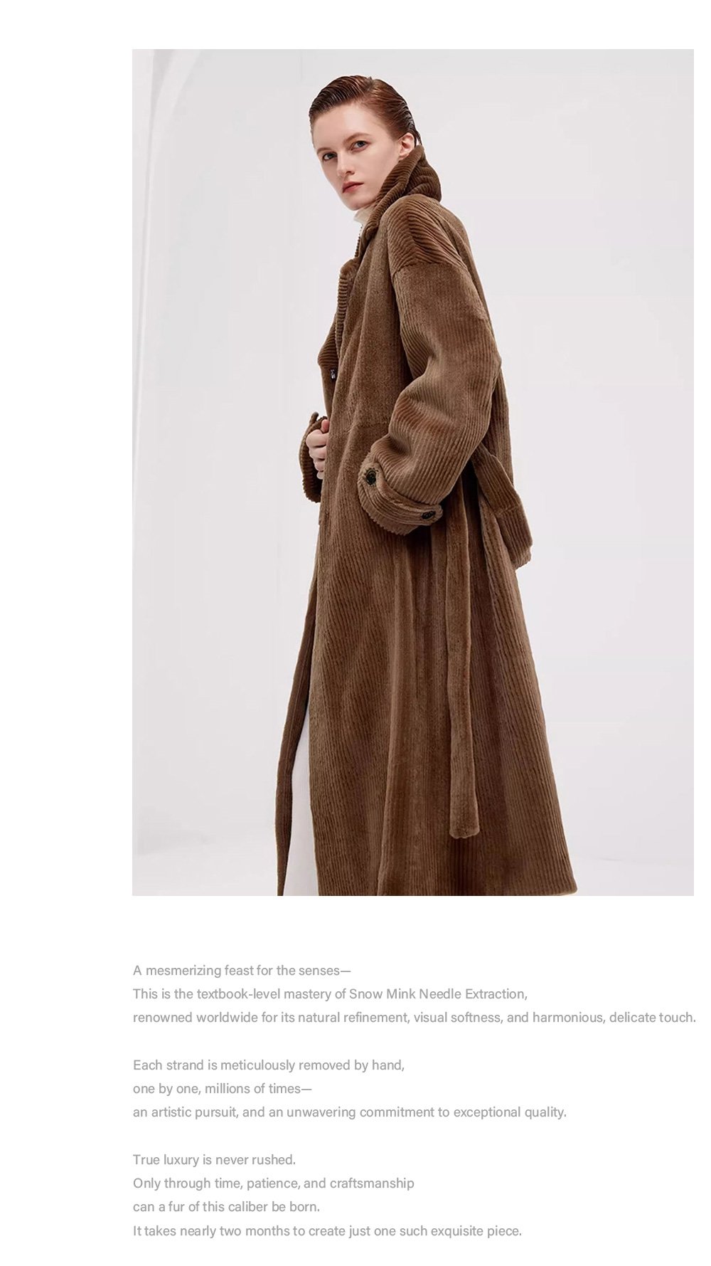 vintage style women’s full pelt mink fur coat — new winter mink fur outerwear