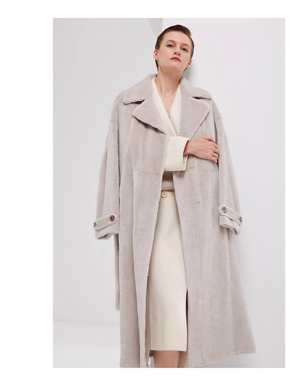 vintage style women’s full pelt mink fur coat — new winter mink fur outerwear