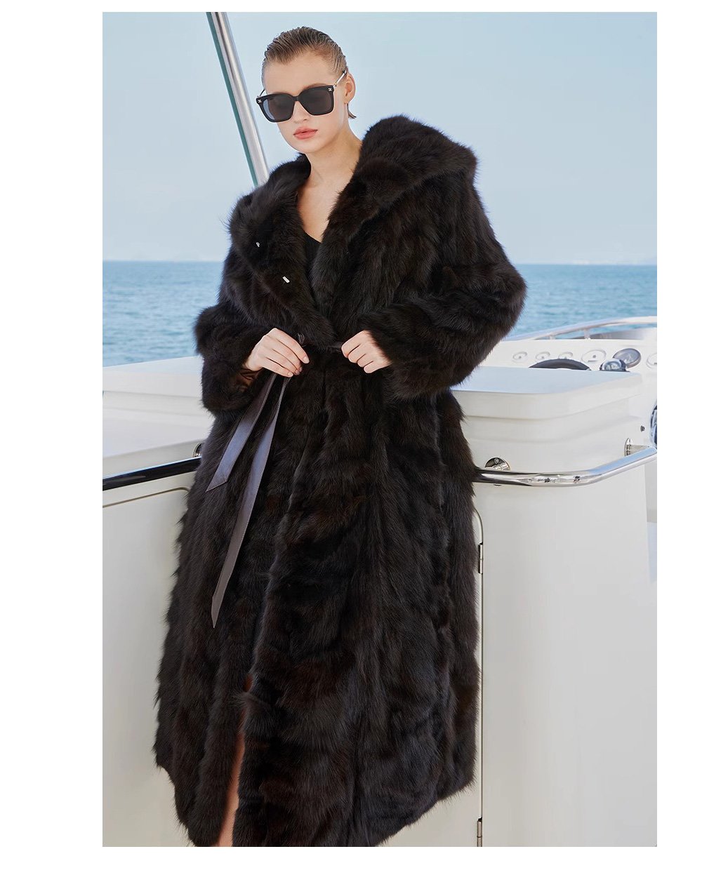 original imported hooded russian sable coat for women — fashionable & youthful, new winter fur outerwear
