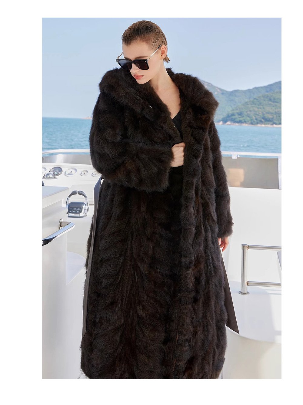 original imported hooded russian sable coat for women — fashionable & youthful, new winter fur outerwear