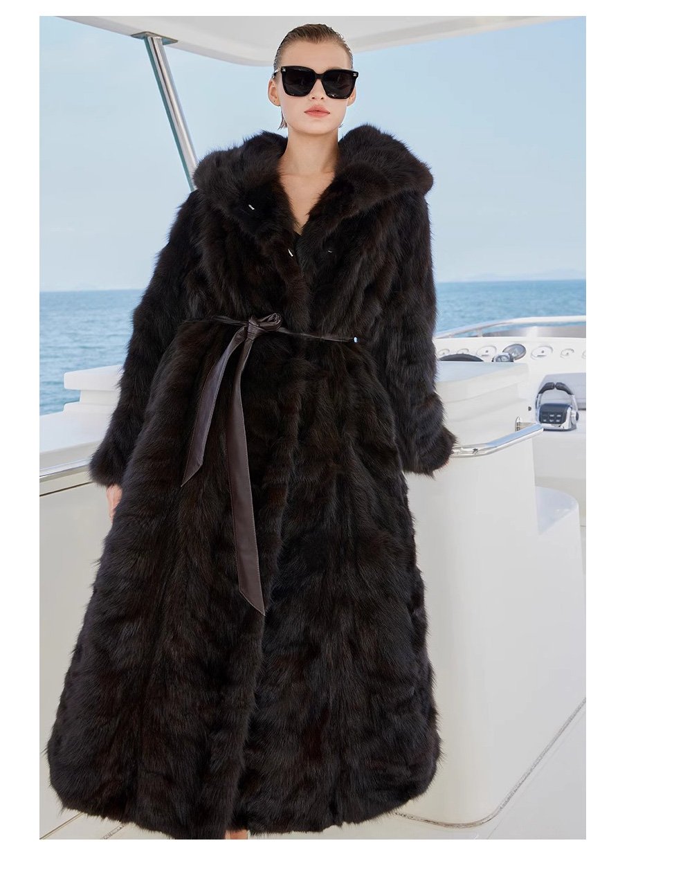 original imported hooded russian sable coat for women — fashionable & youthful, new winter fur outerwear