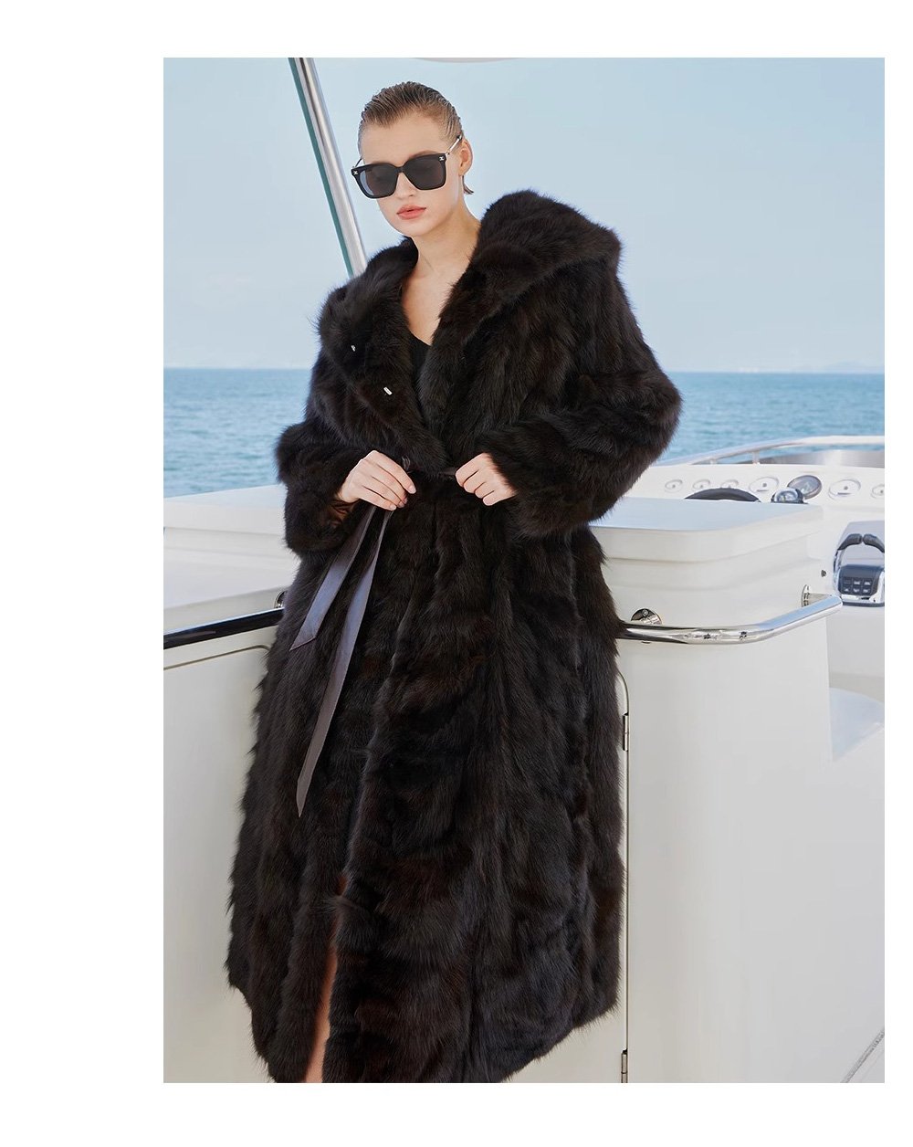 original imported hooded russian sable coat for women — fashionable & youthful, new winter fur outerwear