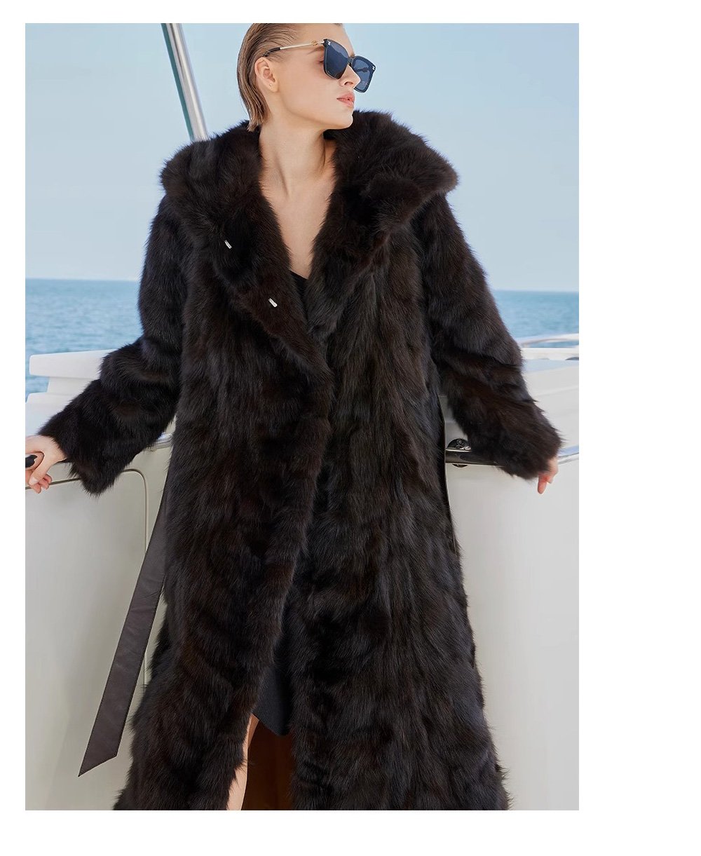 original imported hooded russian sable coat for women — fashionable & youthful, new winter fur outerwear