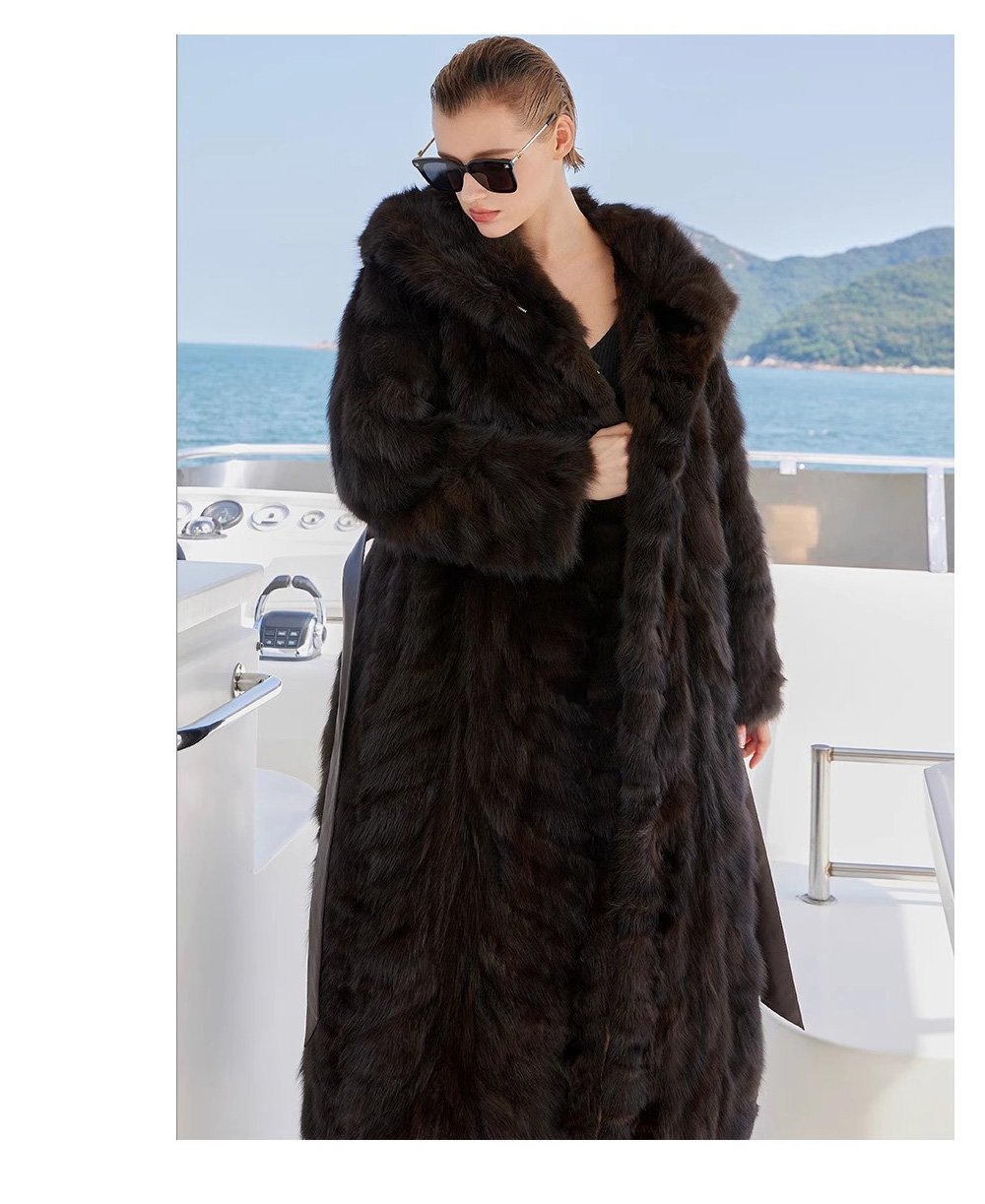original imported hooded russian sable coat for women — fashionable & youthful, new winter fur outerwear