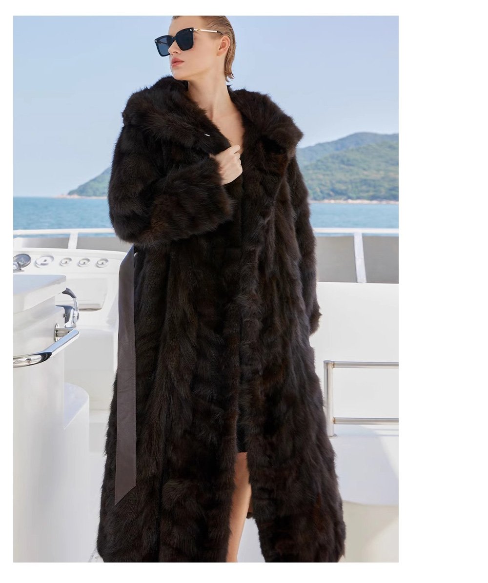 original imported hooded russian sable coat for women — fashionable & youthful, new winter fur outerwear