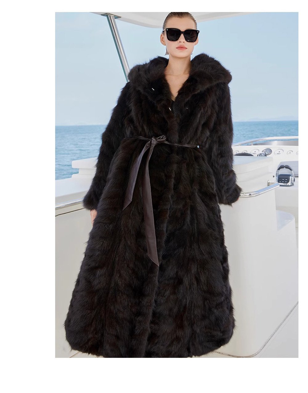 original imported hooded russian sable coat for women — fashionable & youthful, new winter fur outerwear