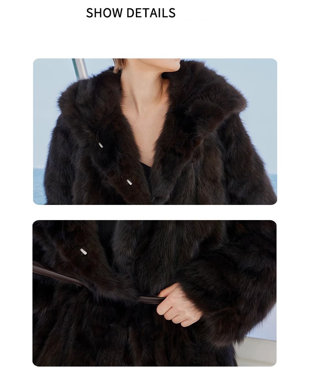 original imported hooded russian sable coat for women — fashionable & youthful, new winter fur outerwear