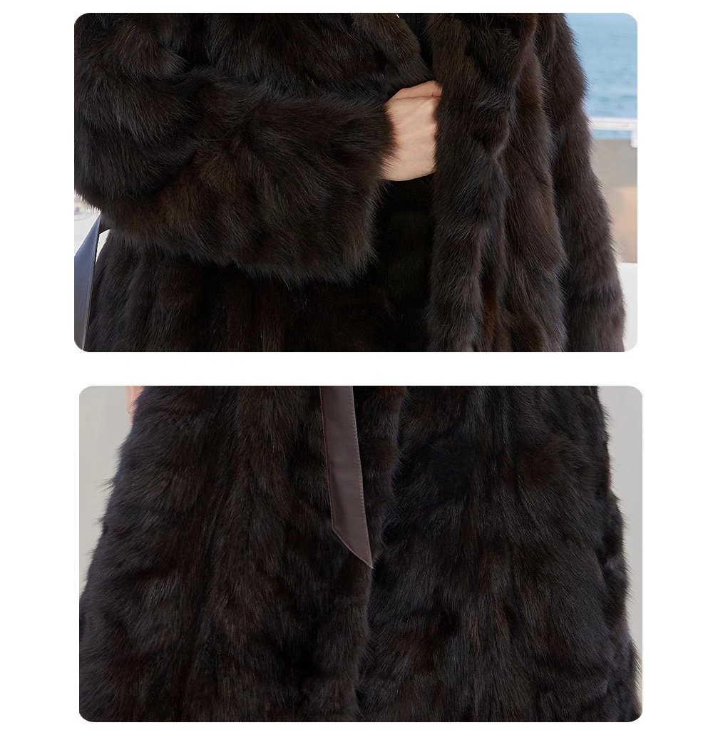 original imported hooded russian sable coat for women — fashionable & youthful, new winter fur outerwear