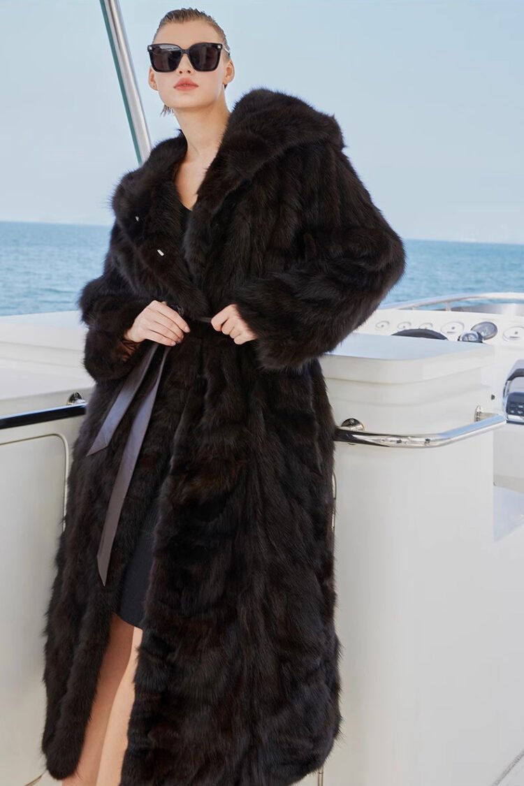 original imported hooded russian sable coat for women — fashionable & youthful, new winter fur outerwear