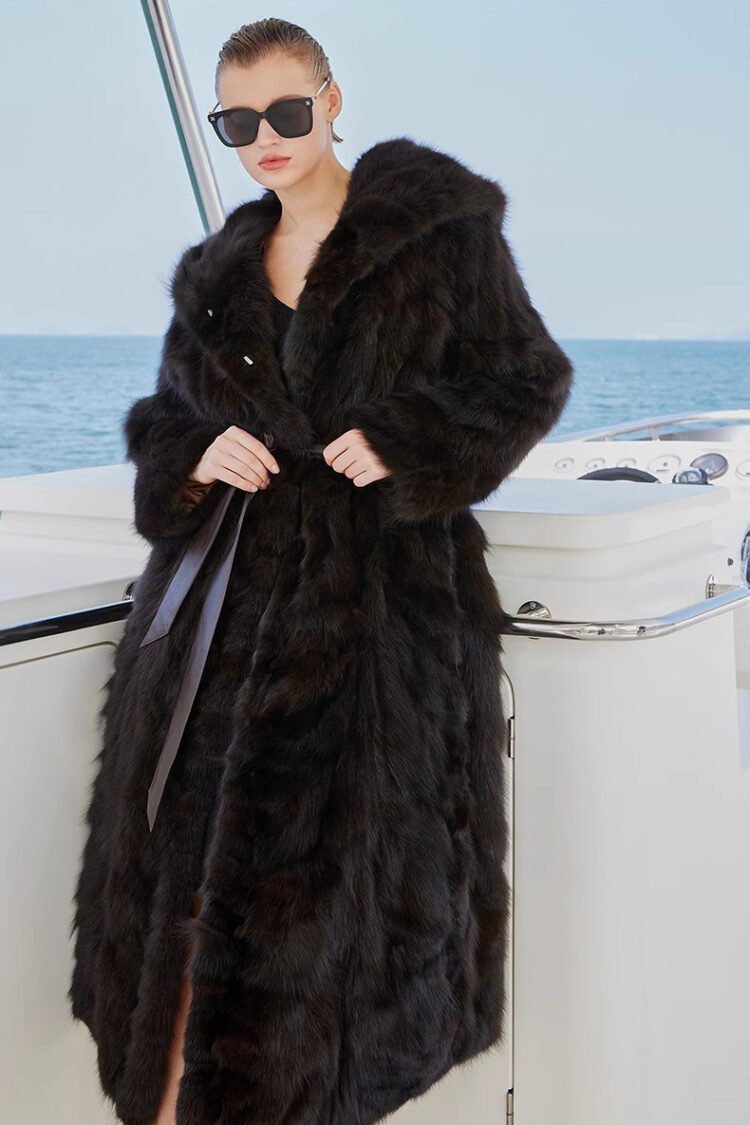 original imported hooded russian sable coat for women — fashionable & youthful, new winter fur outerwear