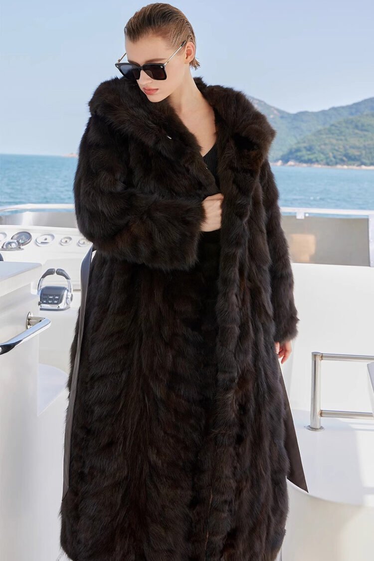 original imported hooded russian sable coat for women — fashionable & youthful, new winter fur outerwear
