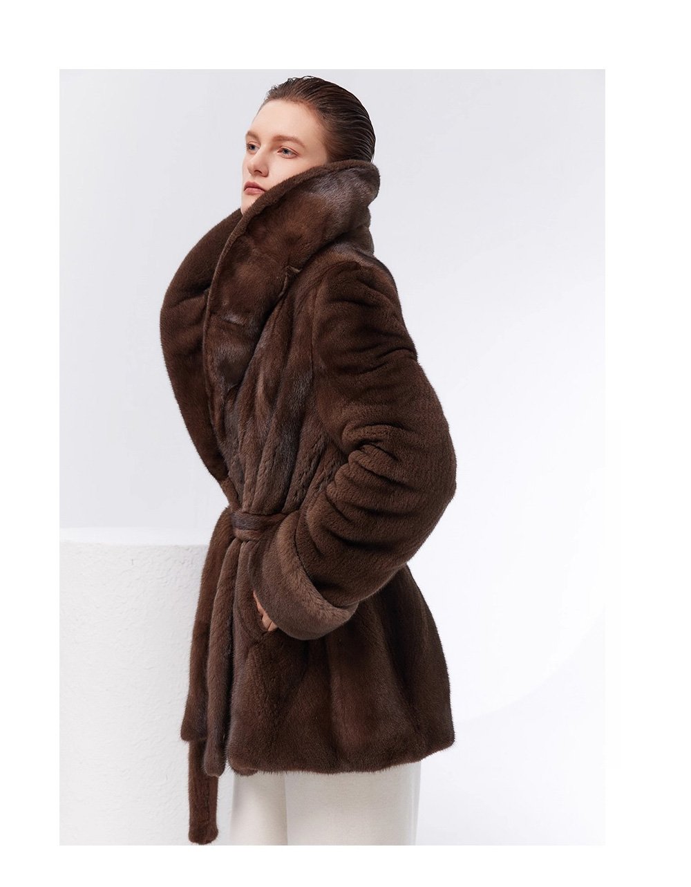 original vintage tone mink fur coat for women — imported full pelt design, fashionable & youthful new arrival
