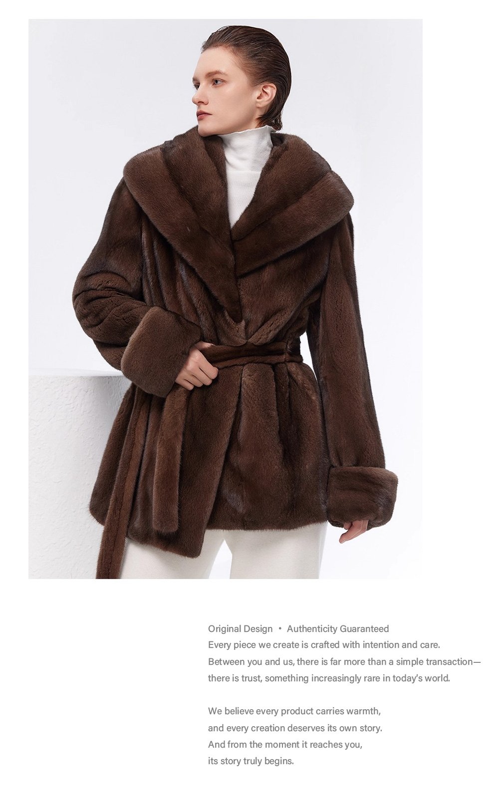 original vintage tone mink fur coat for women — imported full pelt design, fashionable & youthful new arrival